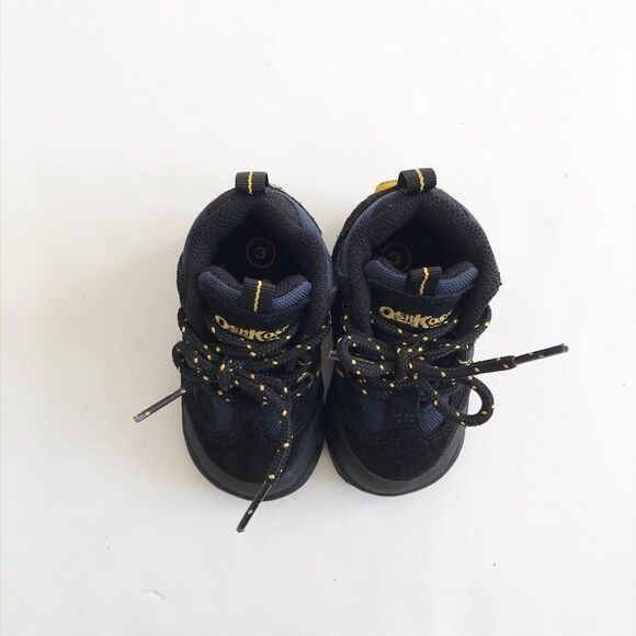 Oshkosh black leather lace up shoes EUC size 3 - Picture 3 of 7